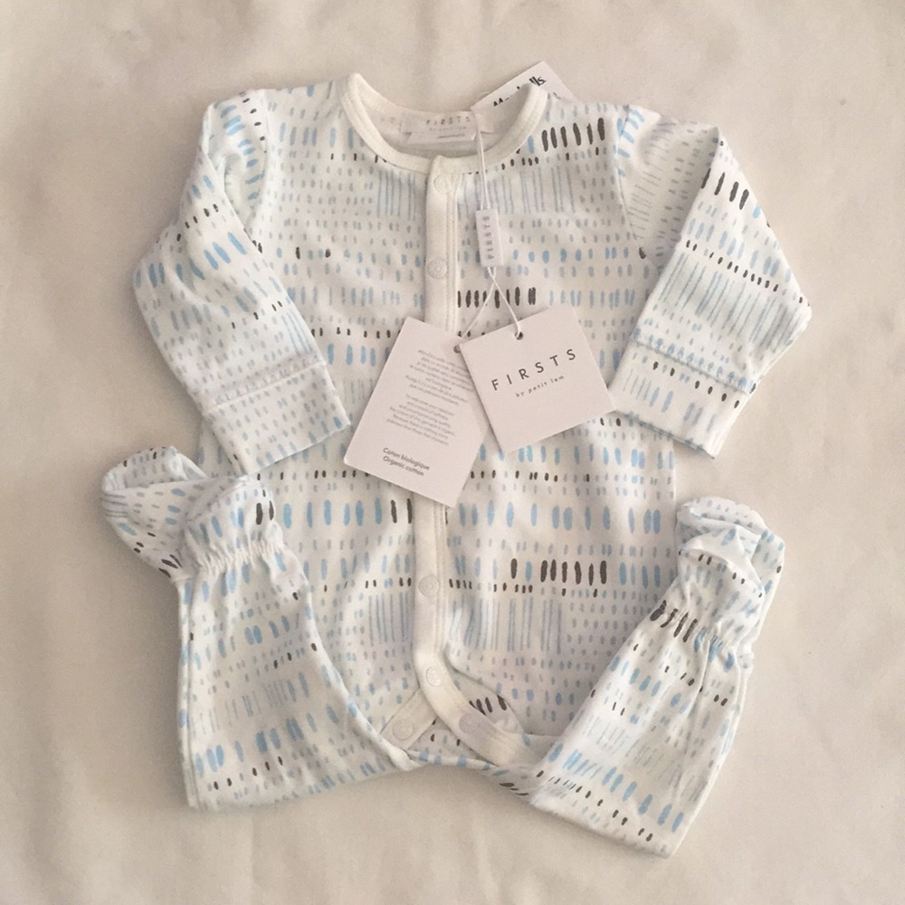 Petit Lem Organic Cotton Footie Pajama Playsuit